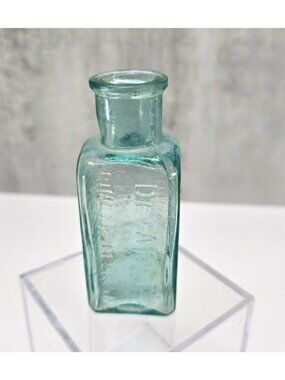 Decarle and Sons Fruit Jar Antique Aqua Glass Bottle Embossed VL5048